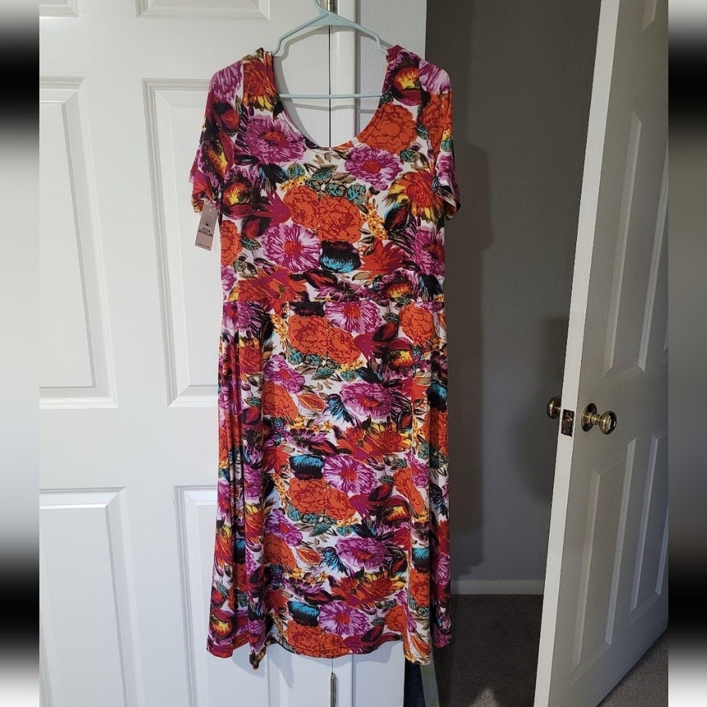 Altar Houseline Megumi Dress in Fall Floral Midi Sleeve xxl xl - Picture 4 of 7